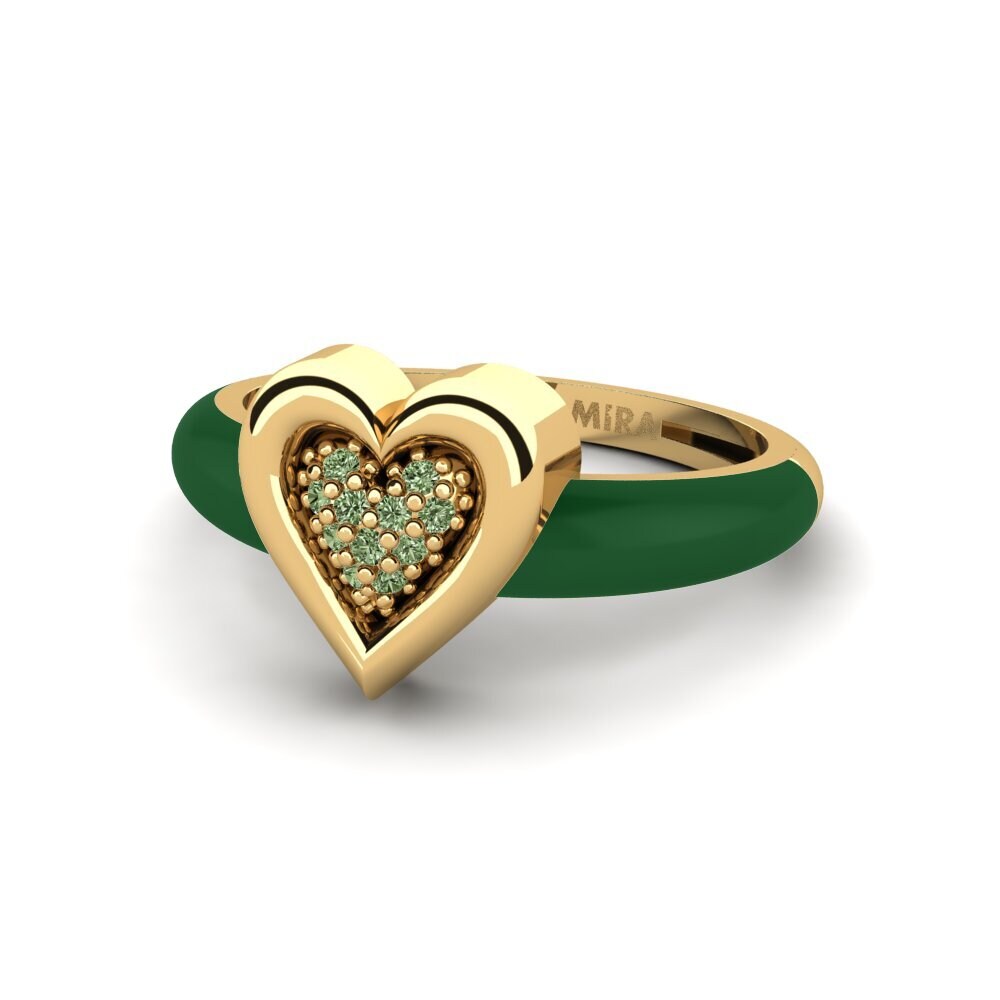 Green Diamond Pinky Ring Piccoamore
