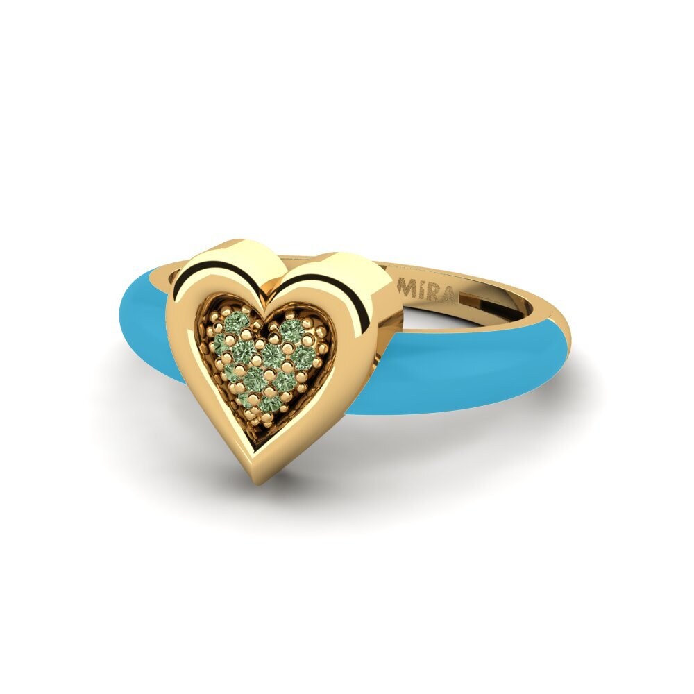 Green Diamond Pinky Ring Piccoamore