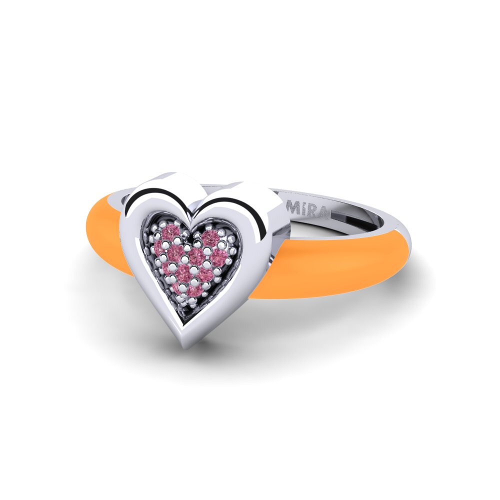 Weiß-Silber Pinker Ring Piccoamore