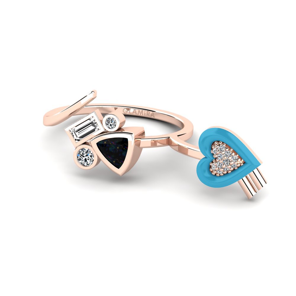 Schwarzer Opal Ring Polpo
