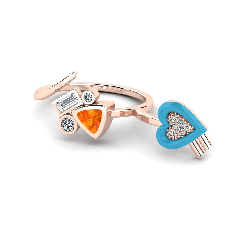 Orangefarbener Saphir Ring Polpo