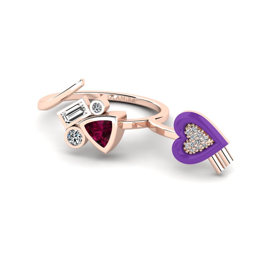 Granate Rhodolite Anillo Polpo