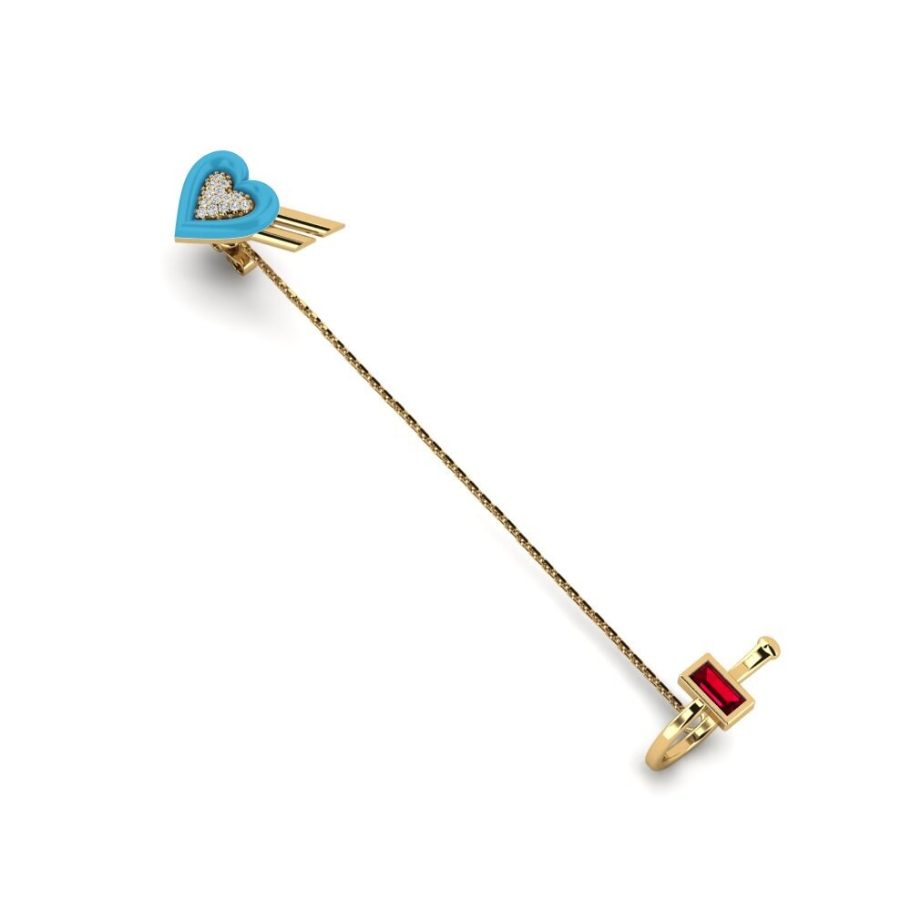 Red Zirconia Women's Earring Portacuore