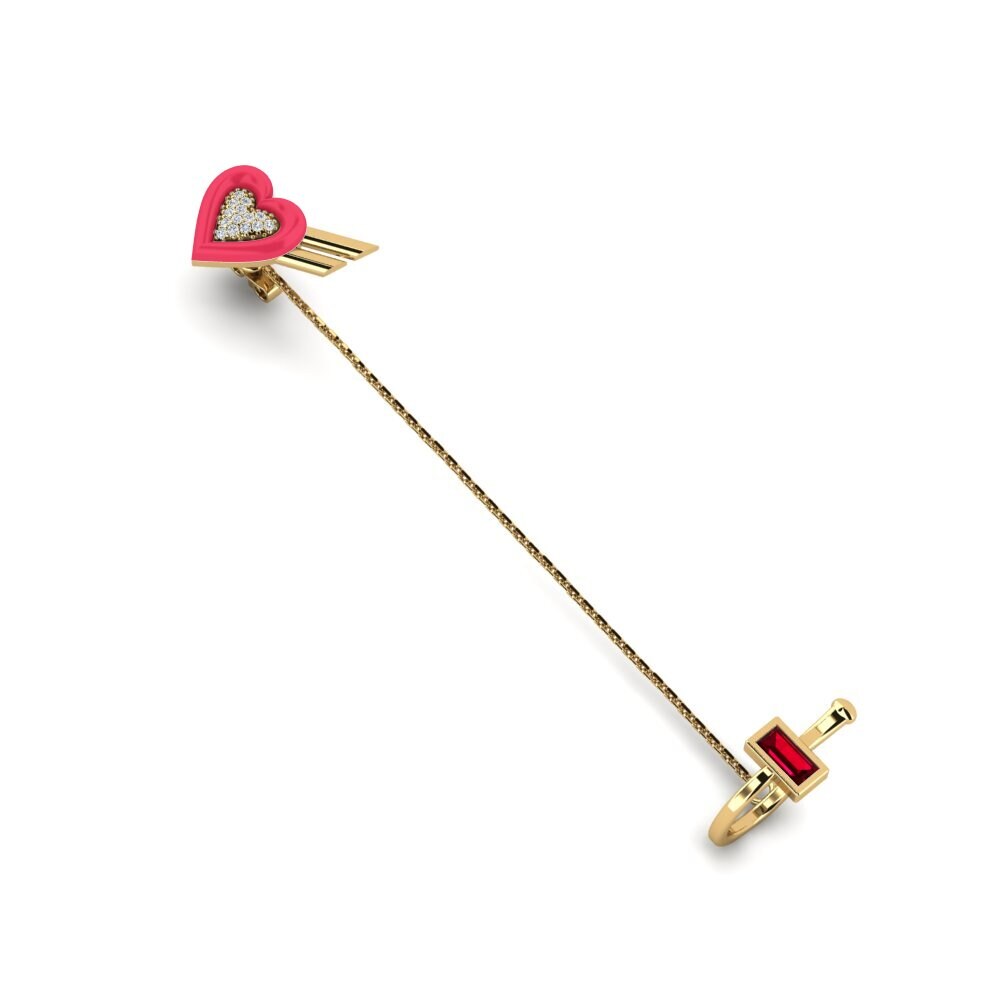 Red Zirconia Women's Earring Portacuore