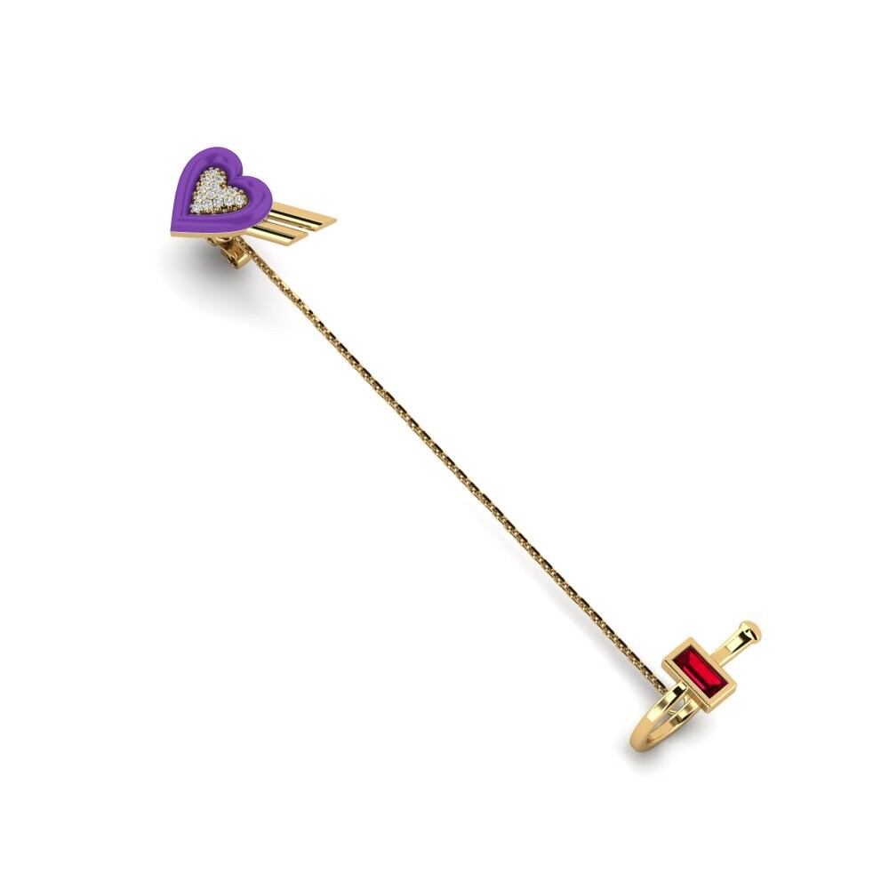Red Zirconia Women's Earring Portacuore