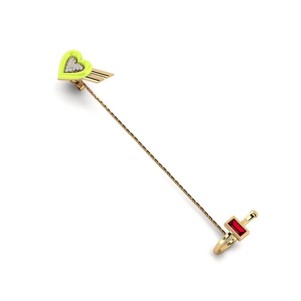 Red Zirconia Women's Earring Portacuore