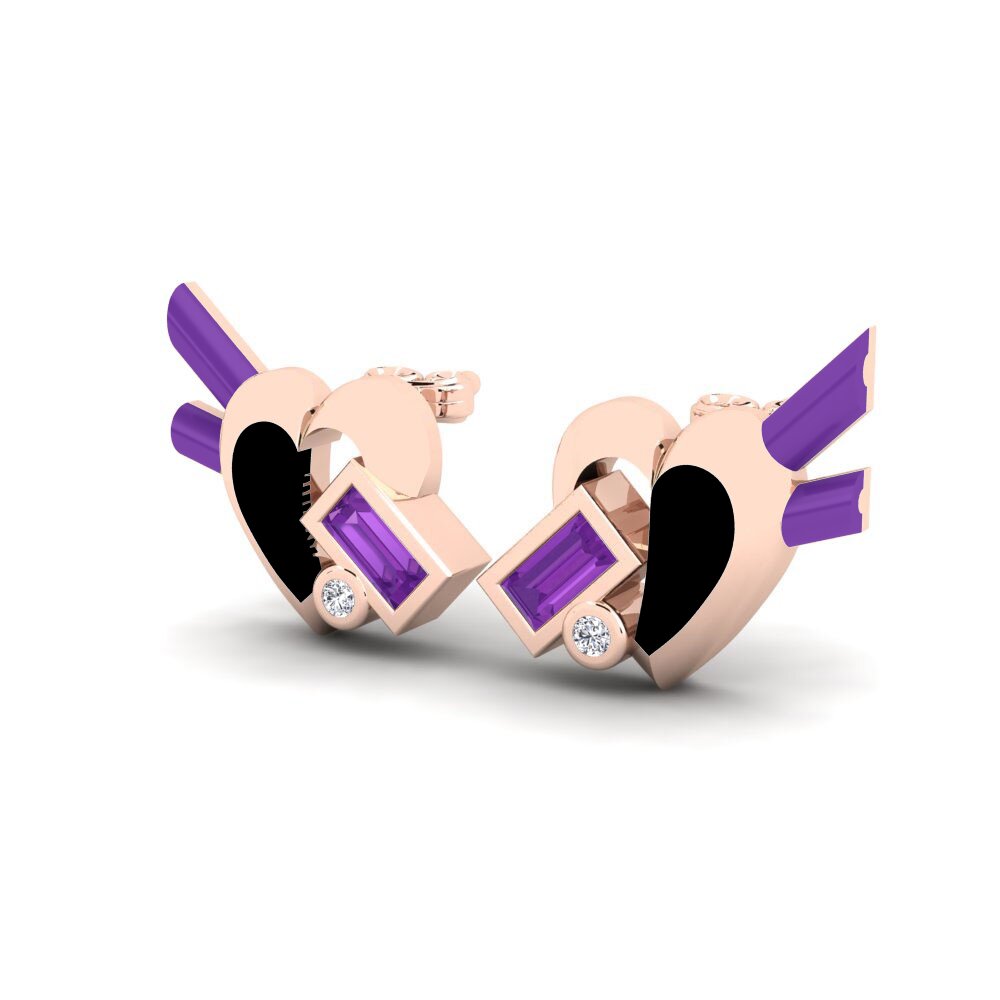 14k Oro Rosa Pendiente de mujer Prezioso