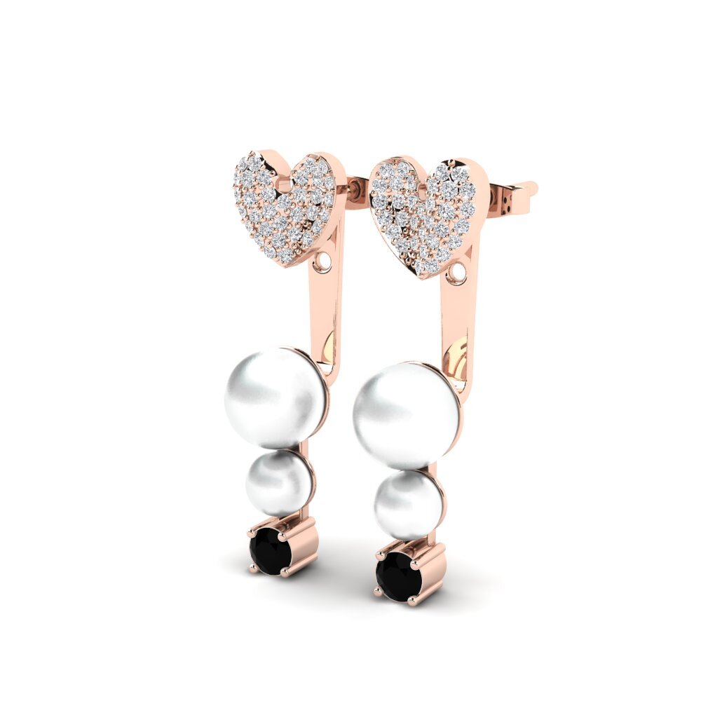 Black Onyx Women's Earring Pure Heart
