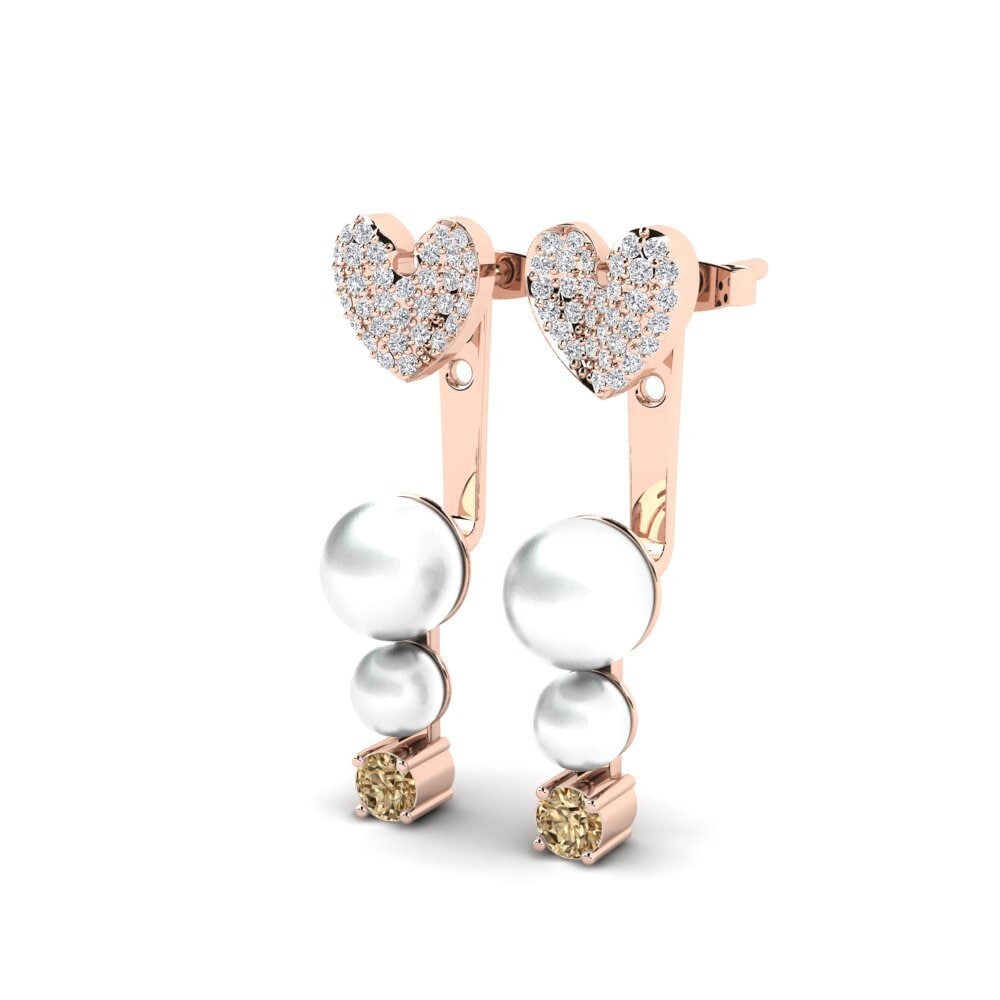 Brown Diamond Women's Earring Pure Heart