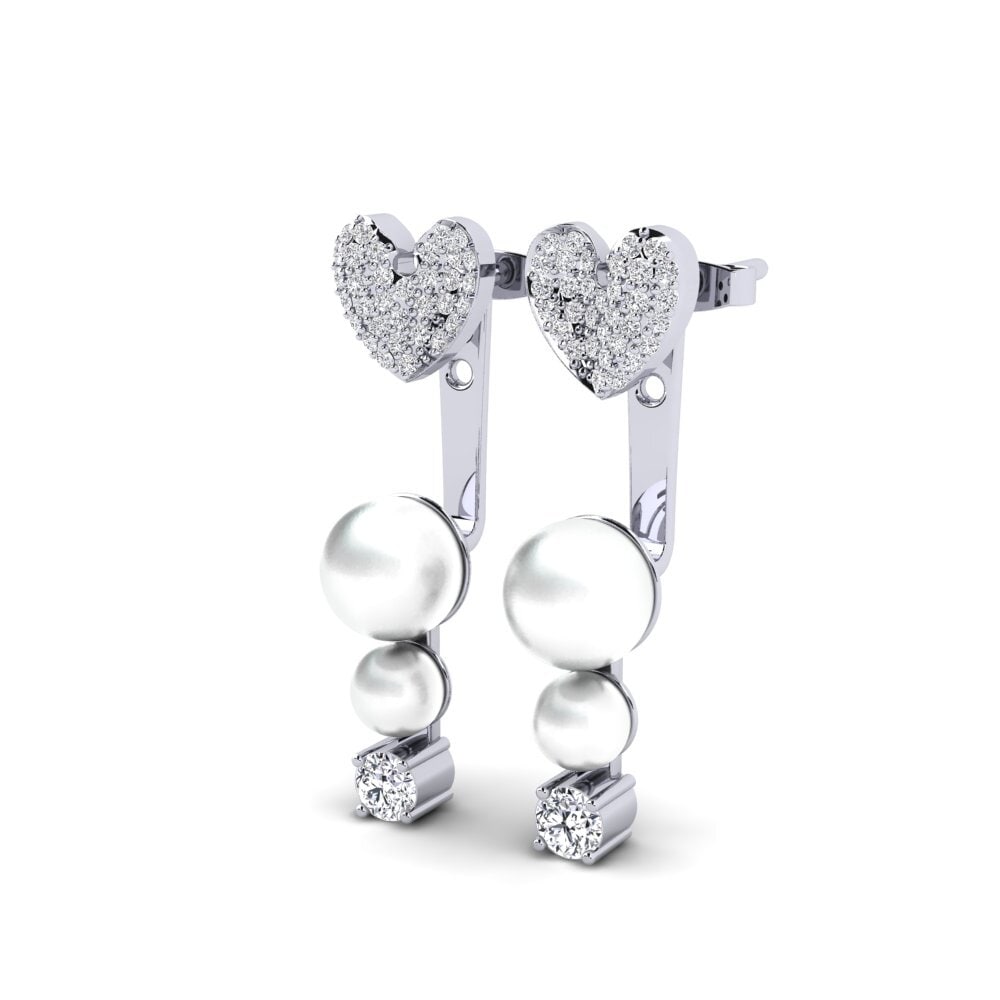 14ct White Gold Women's Earring Pure Heart