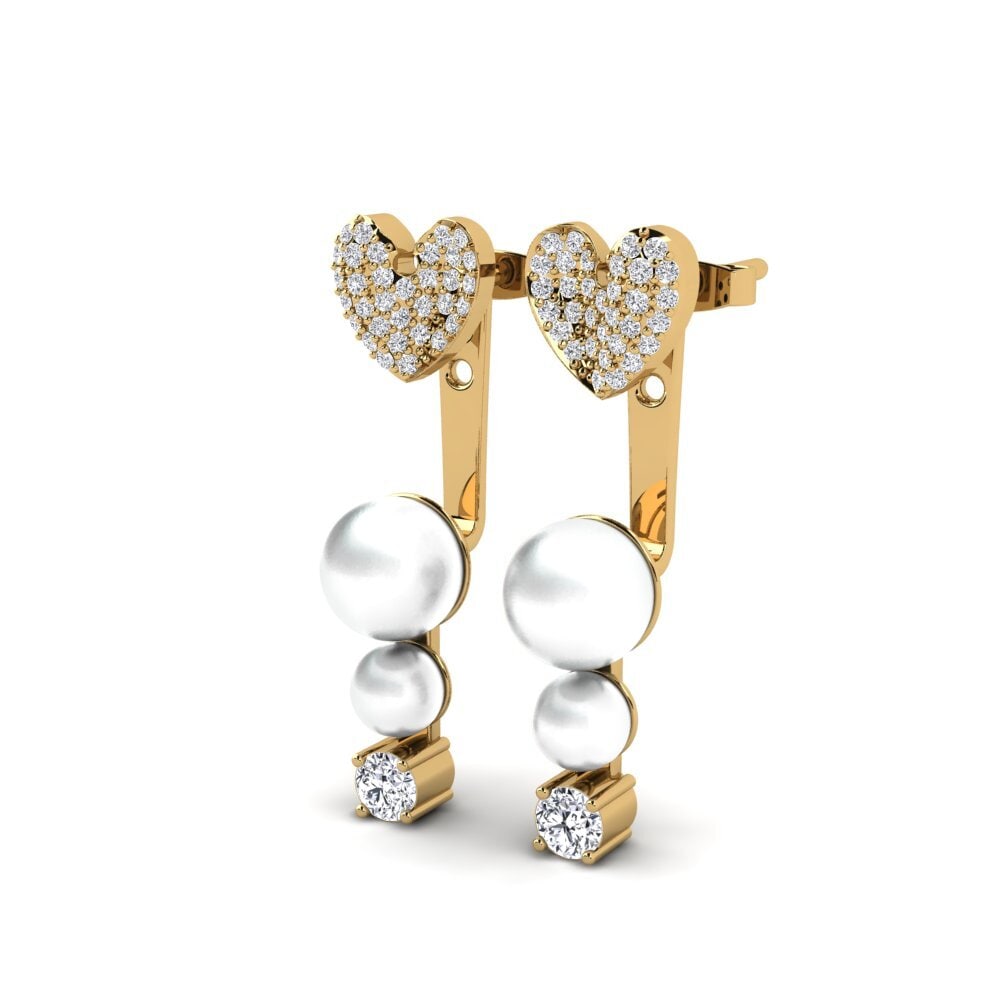 14ct Yellow Gold Women's Earring Pure Heart
