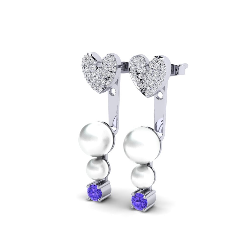 Plata 925 Tanzanita Pendiente de mujer Pure Heart