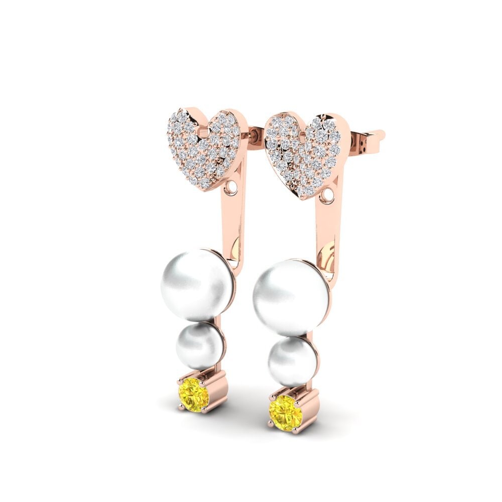 Yellow Sapphire Women's Earring Pure Heart
