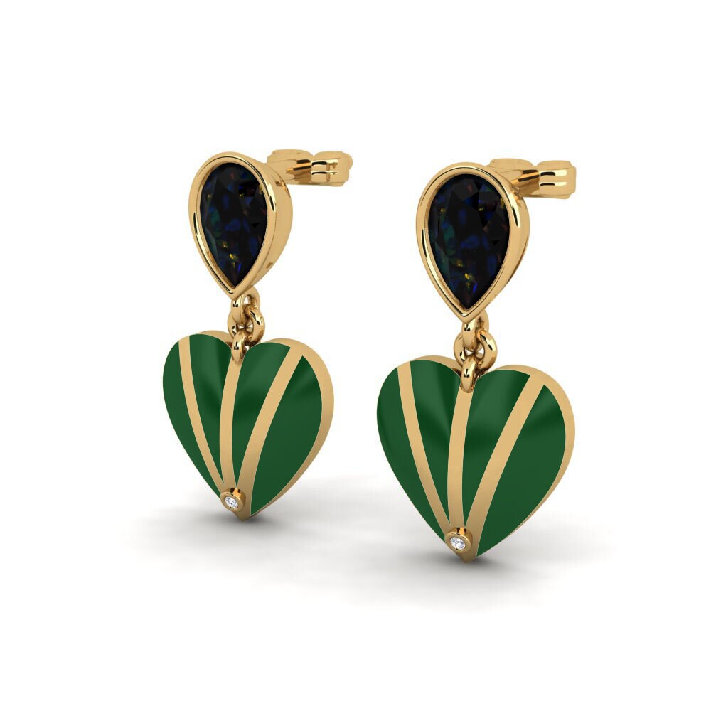 Black Opal Women's Earring Purpleheart