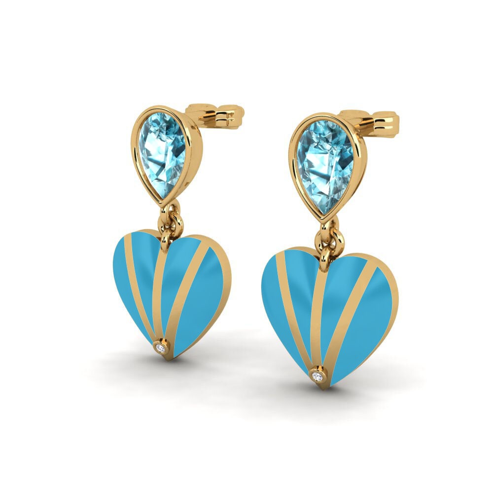 Blue Zircon Women's Earring Purpleheart