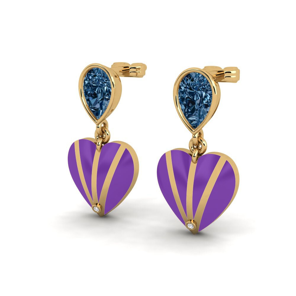 Diamante Azul Pendiente de mujer Purpleheart