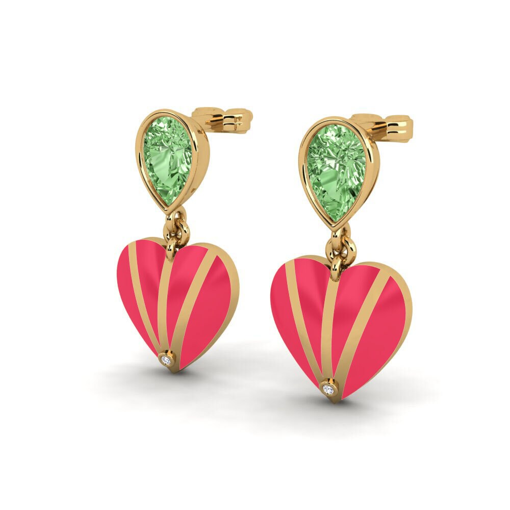 Green Diamond Women's Earring Purpleheart
