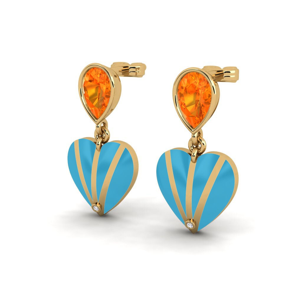 Orange Sapphire Women's Earring Purpleheart