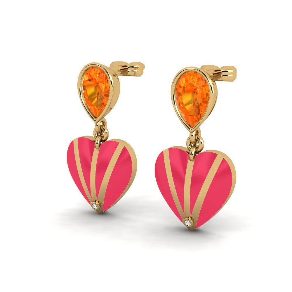 Orange Sapphire Women's Earring Purpleheart