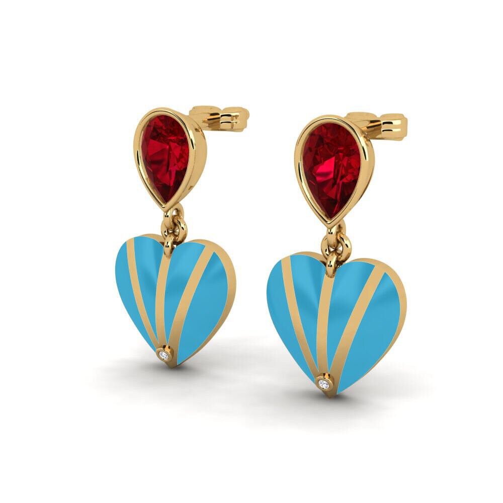 Red Zirconia Women's Earring Purpleheart