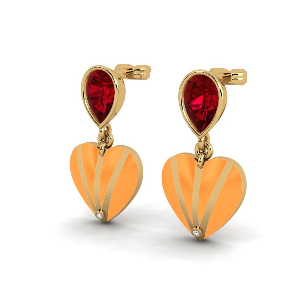 Red Zirconia Women's Earring Purpleheart