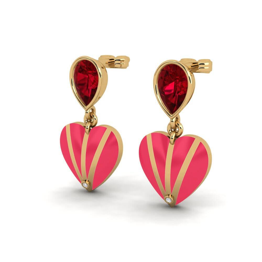 Red Zirconia Women's Earring Purpleheart