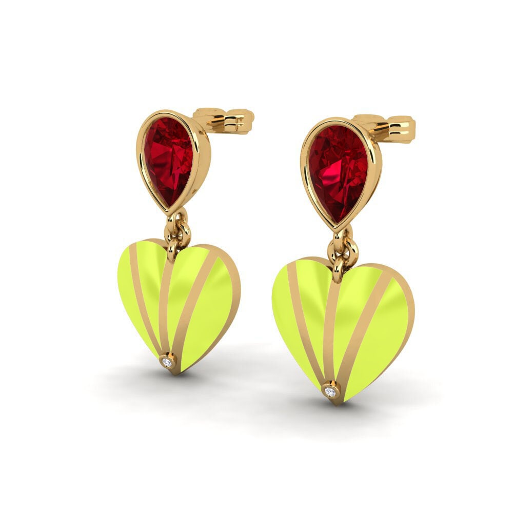 Red Zirconia Women's Earring Purpleheart