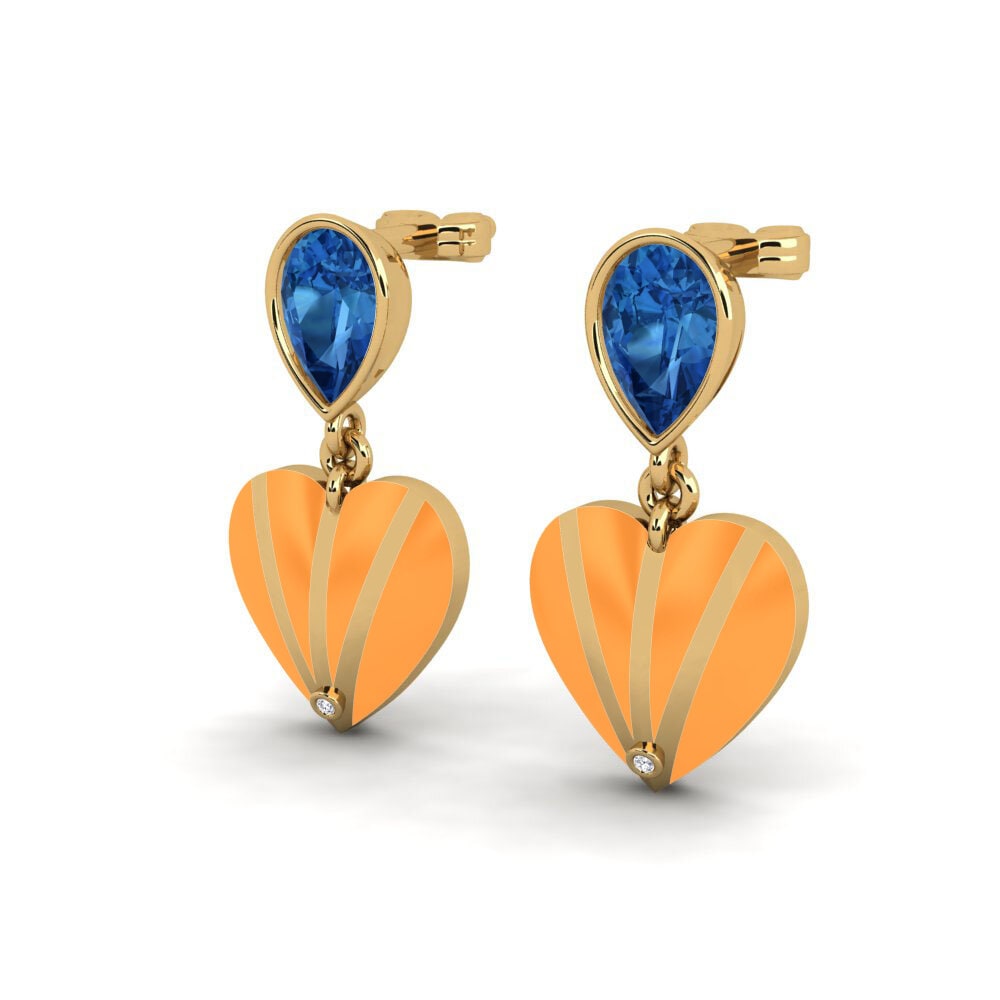 Dark Blue Zirconia Women's Earring Purpleheart