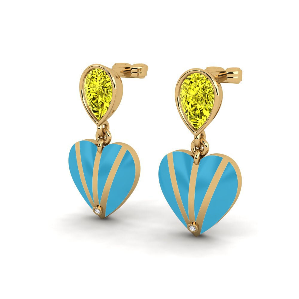 Yellow Diamond Women's Earring Purpleheart