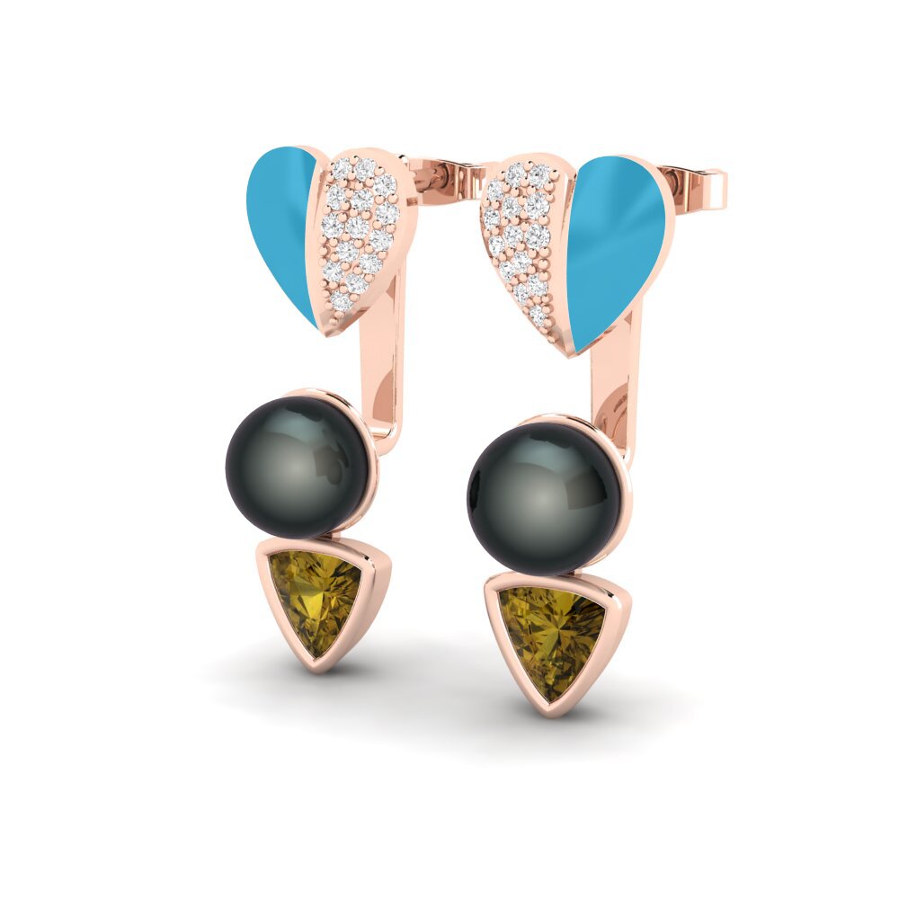 Brown Zircon Women's Earring Sepia