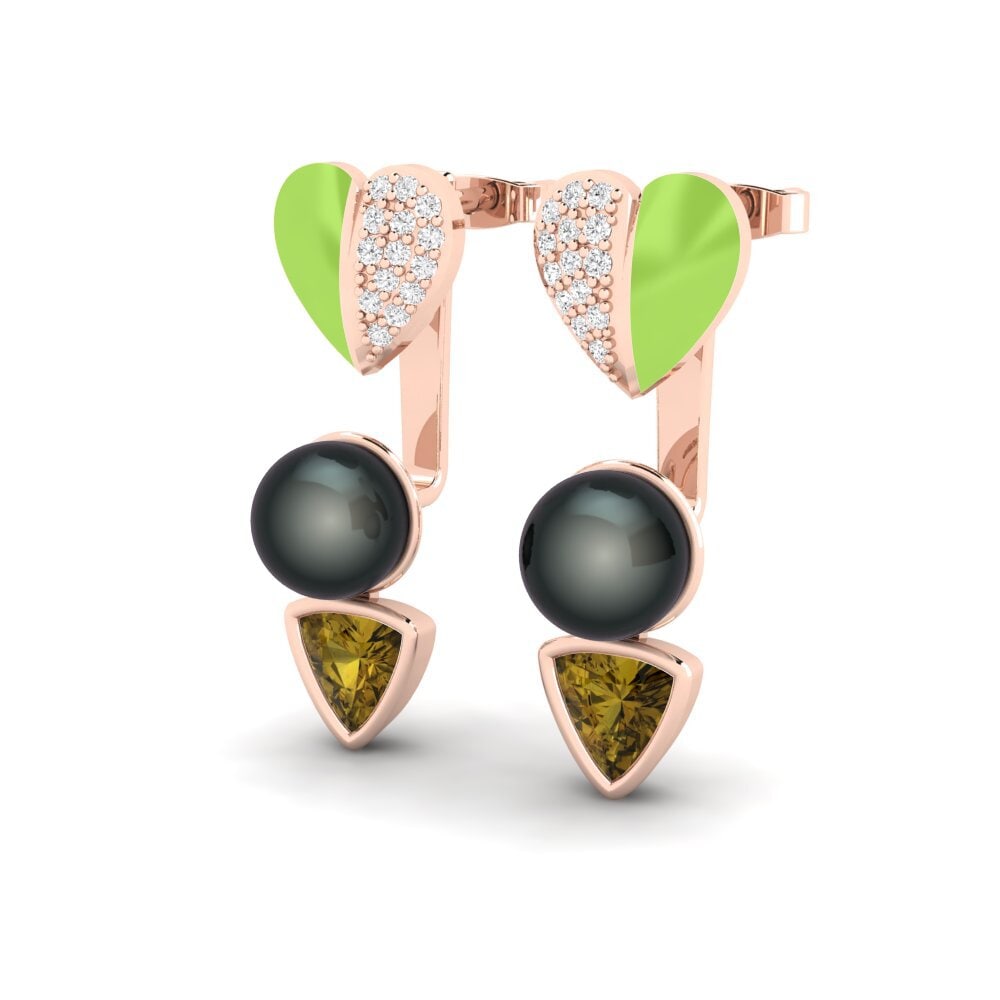 Brown Zircon Women's Earring Sepia