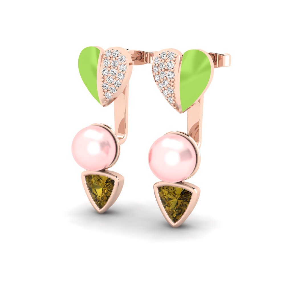 Brown Zircon Women's Earring Sepia