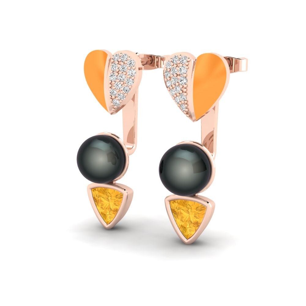 Citrine Women's Earring Sepia