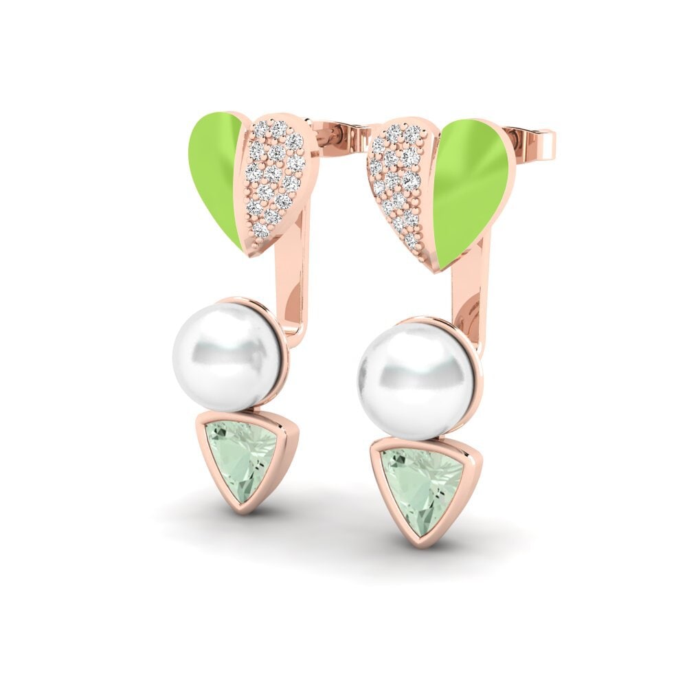 Green Amethyst Women's Earring Sepia