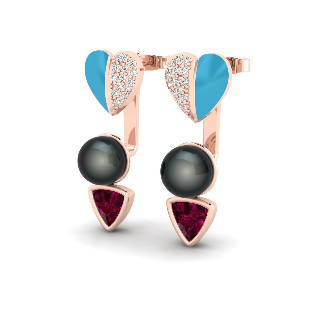 Rhodolite Garnet Women's Earring Sepia