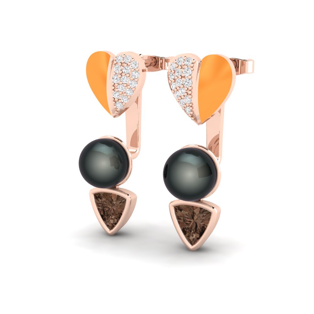 Smoky Quartz Women's Earring Sepia