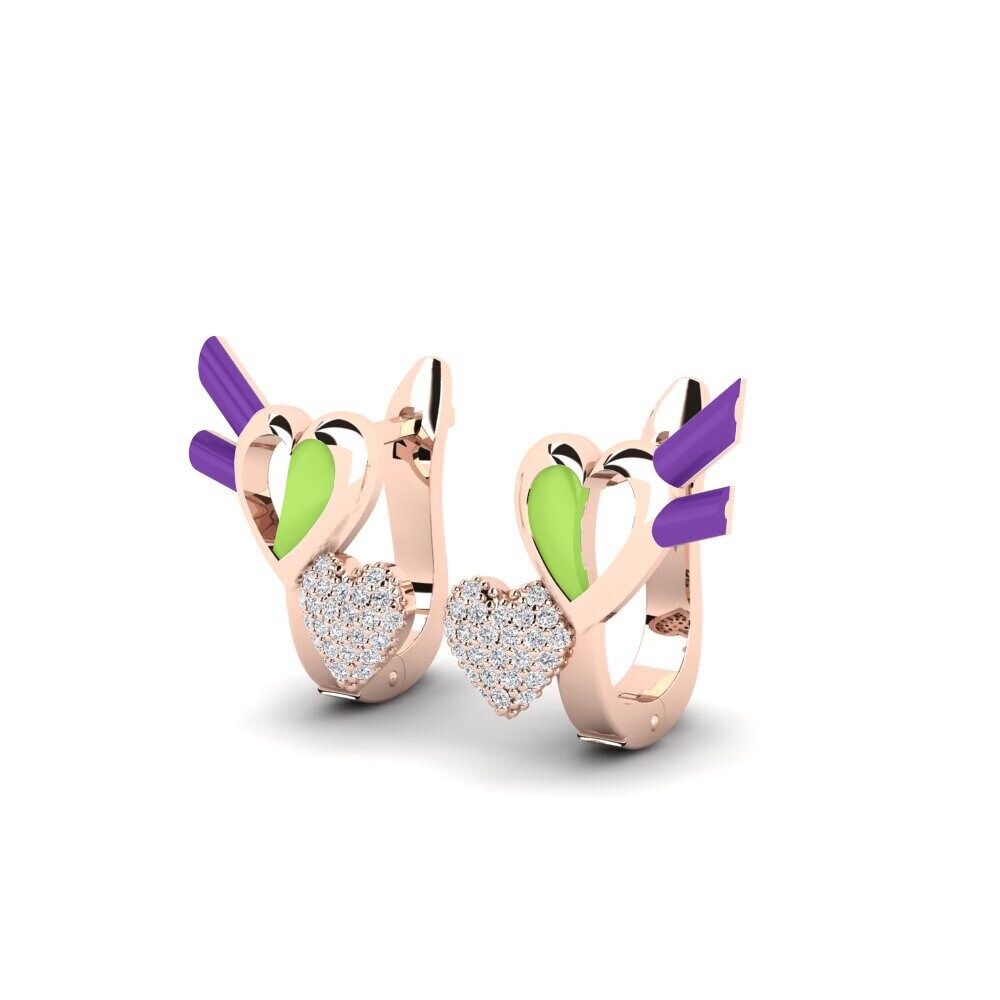 14k Oro Rosa Pendiente de mujer Specchi
