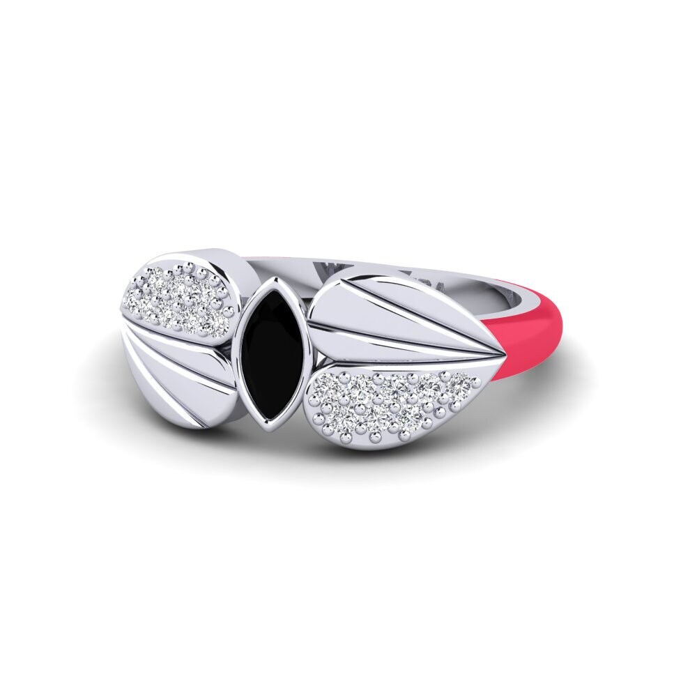 Schwarzer Saphir Pinker Ring Stirring