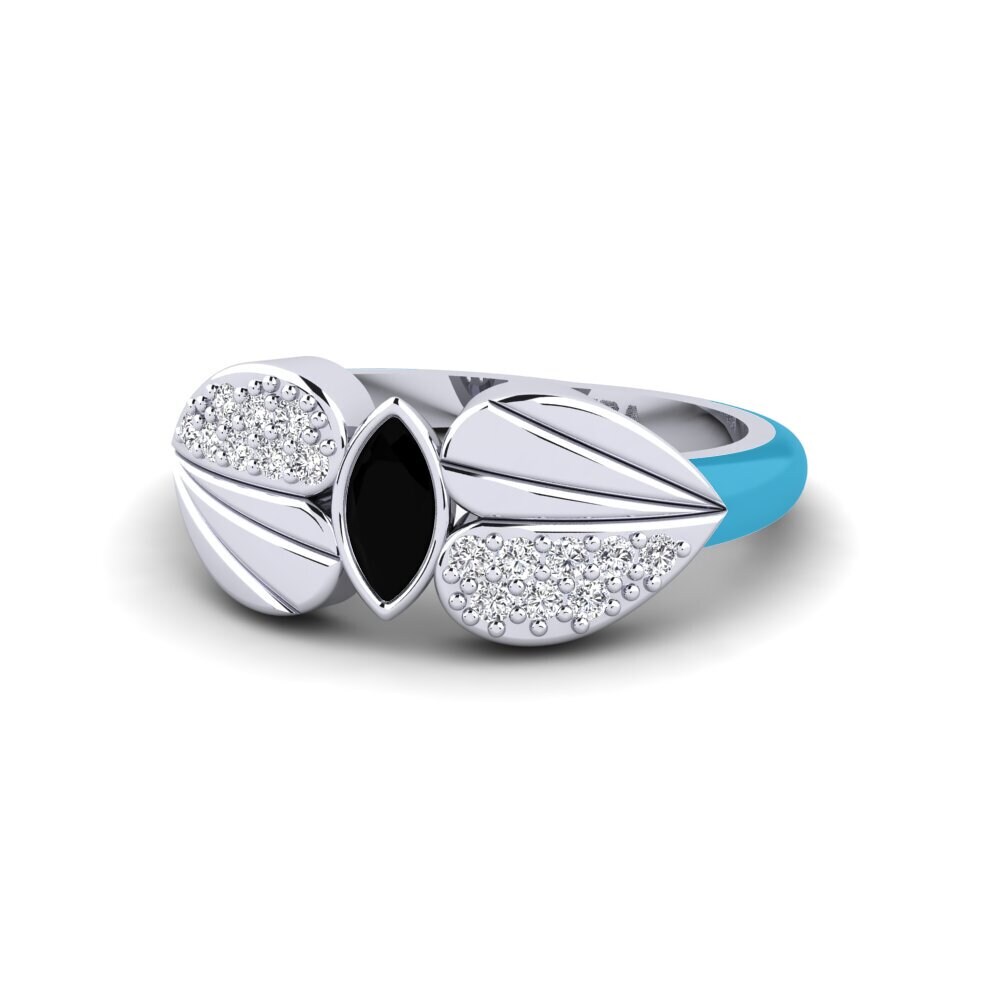 Schwarzer Diamant Pinker Ring Stirring