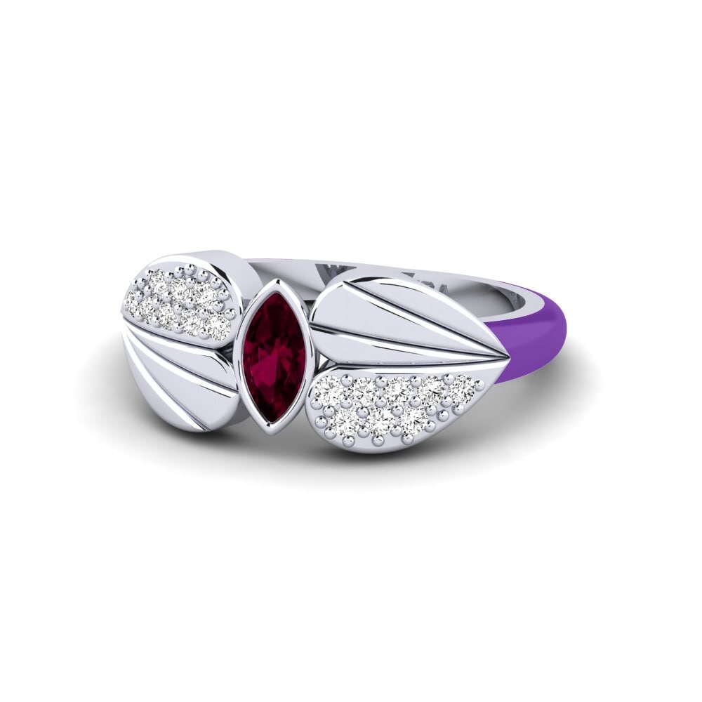 Granate Rhodolite Anillo meñique Stirring