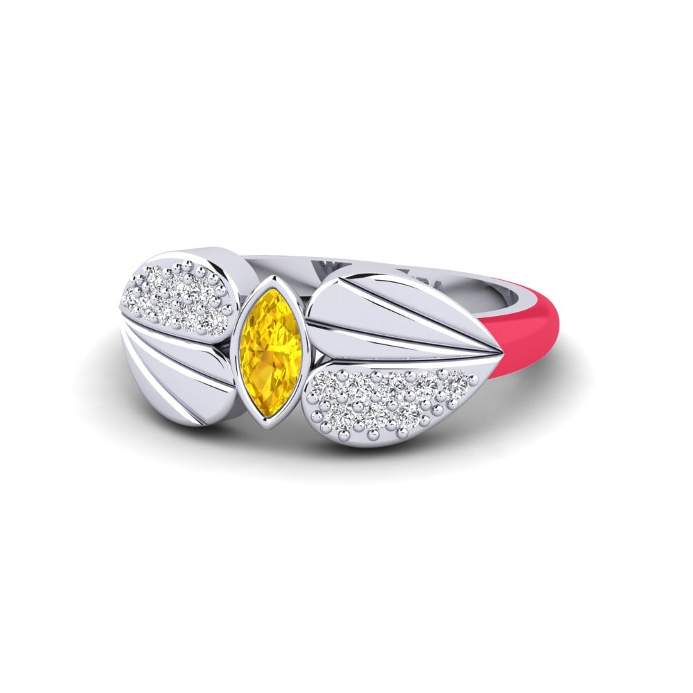 Gelber Saphir Pinker Ring Stirring