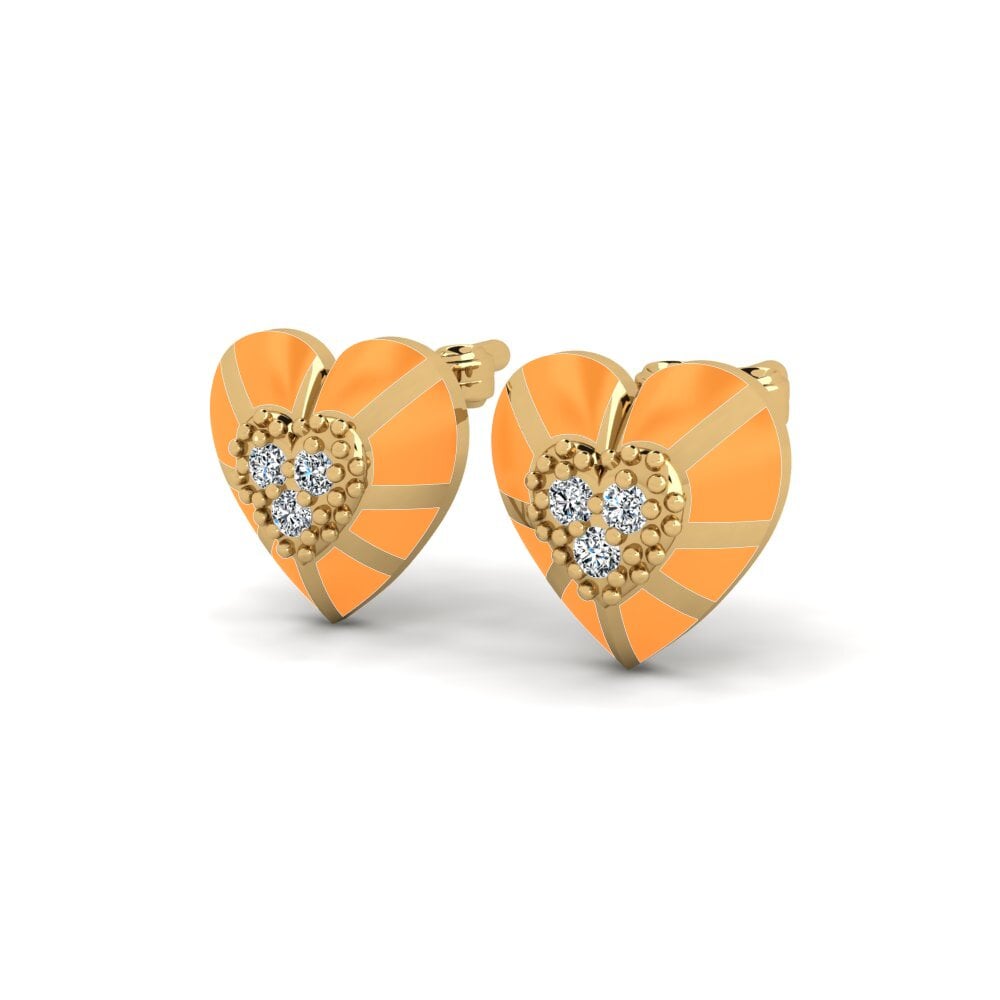 9K Geel Zirkoon Dames Oorbellen Sundown