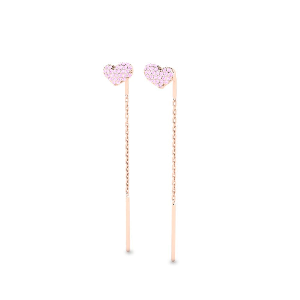 Oro Rosso 375 Zaffiro Rosa Orecchino da donna Szeretet