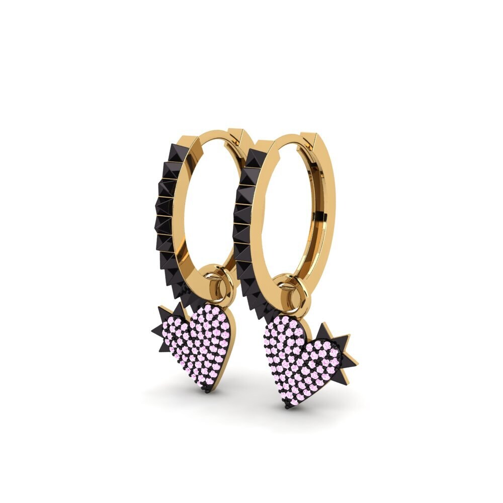 Safira Rosa Brincos Feminino Thwart F