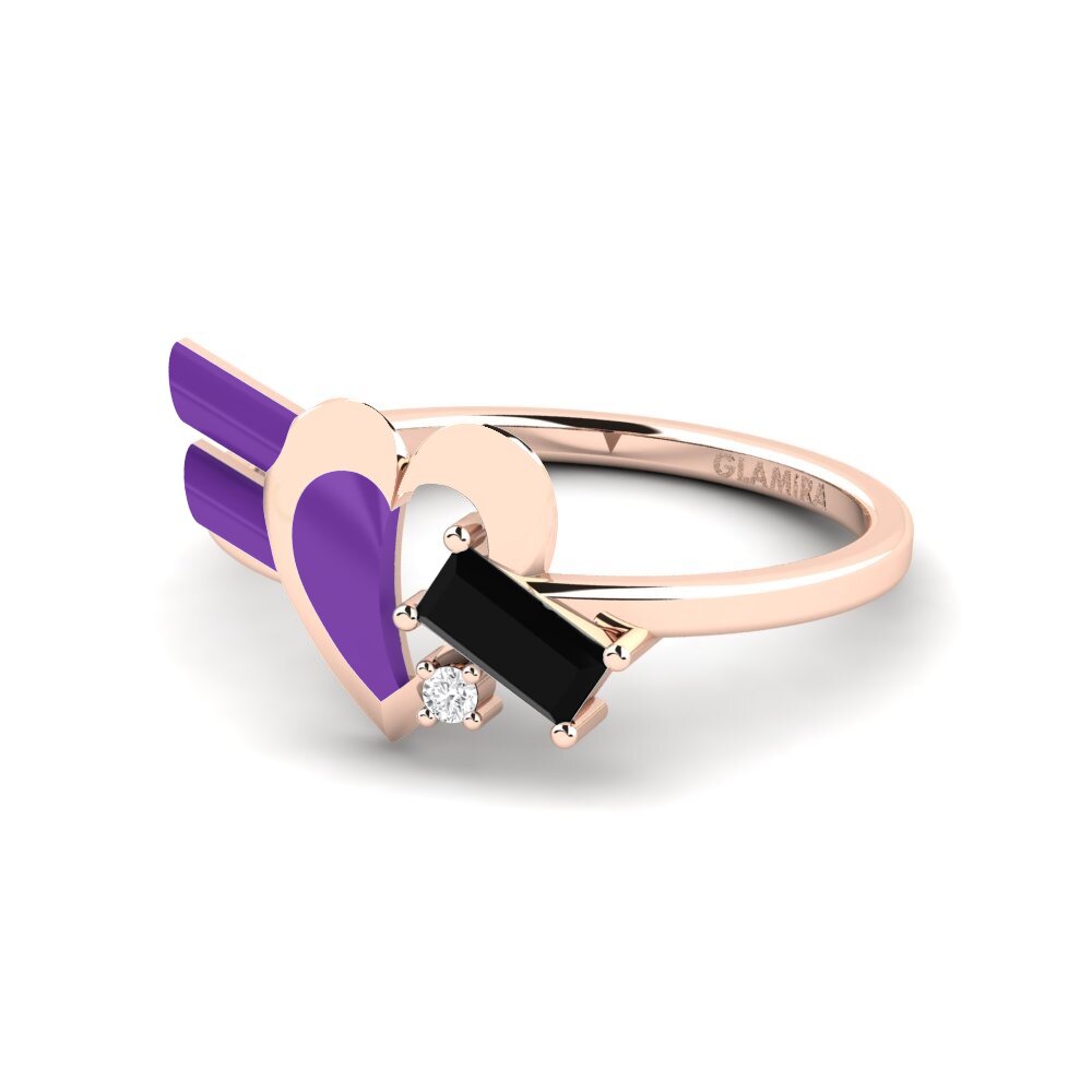 Zafiro negro Anillo Tinselove