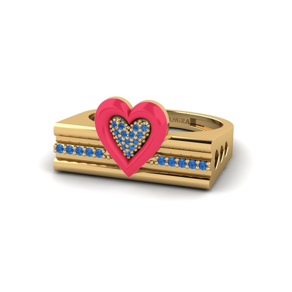 Dunkelblauer Zirkonia Ring Tirarelove