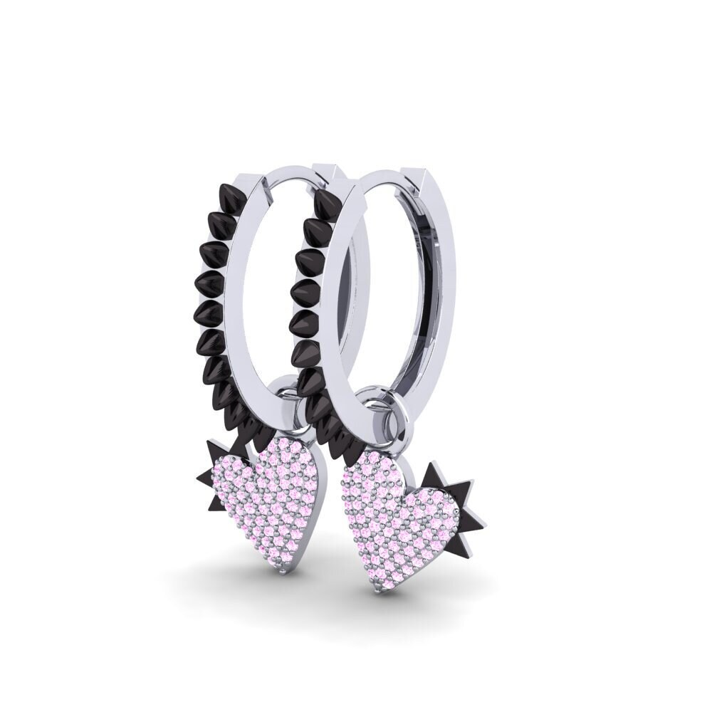 Safira Rosa Brincos Feminino Unruly F