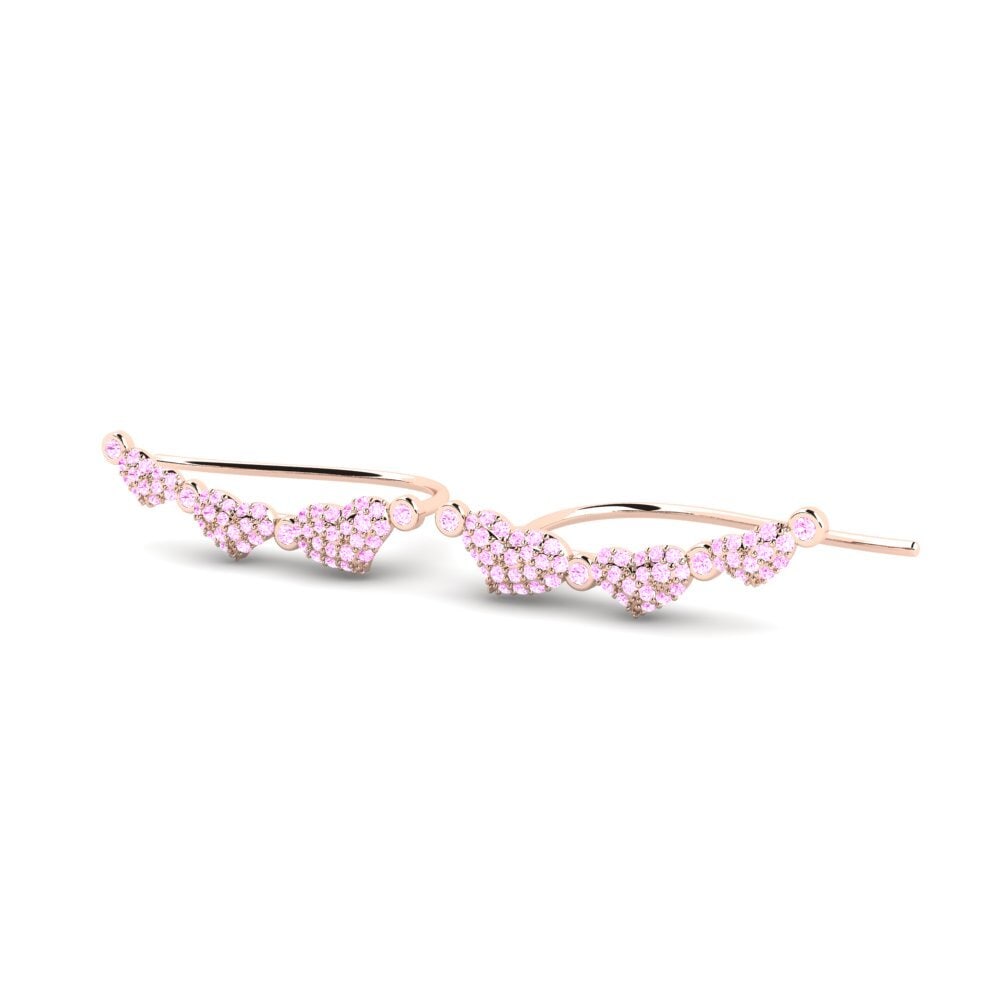 Oro Rosso 375 Zaffiro Rosa Orecchino da donna Urukundo