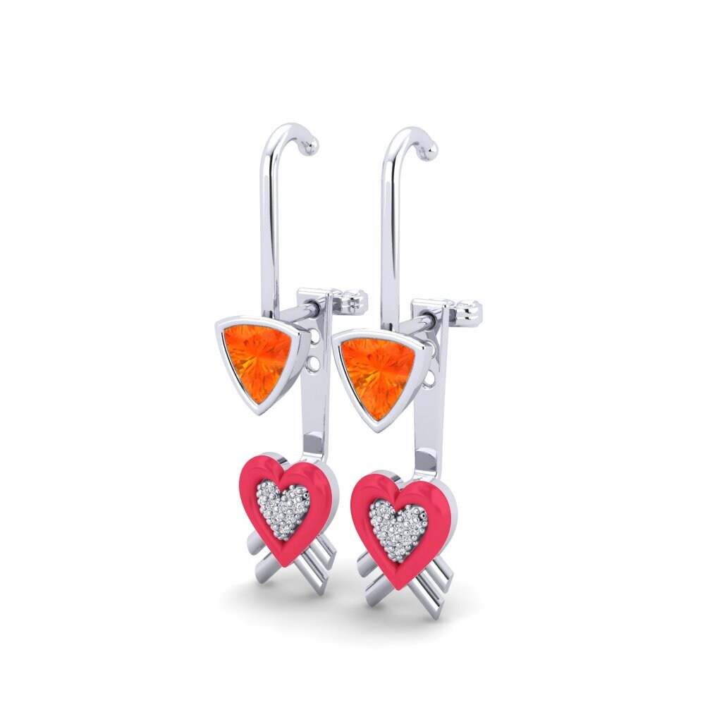 Orange Sapphire Women's Earring Valuable