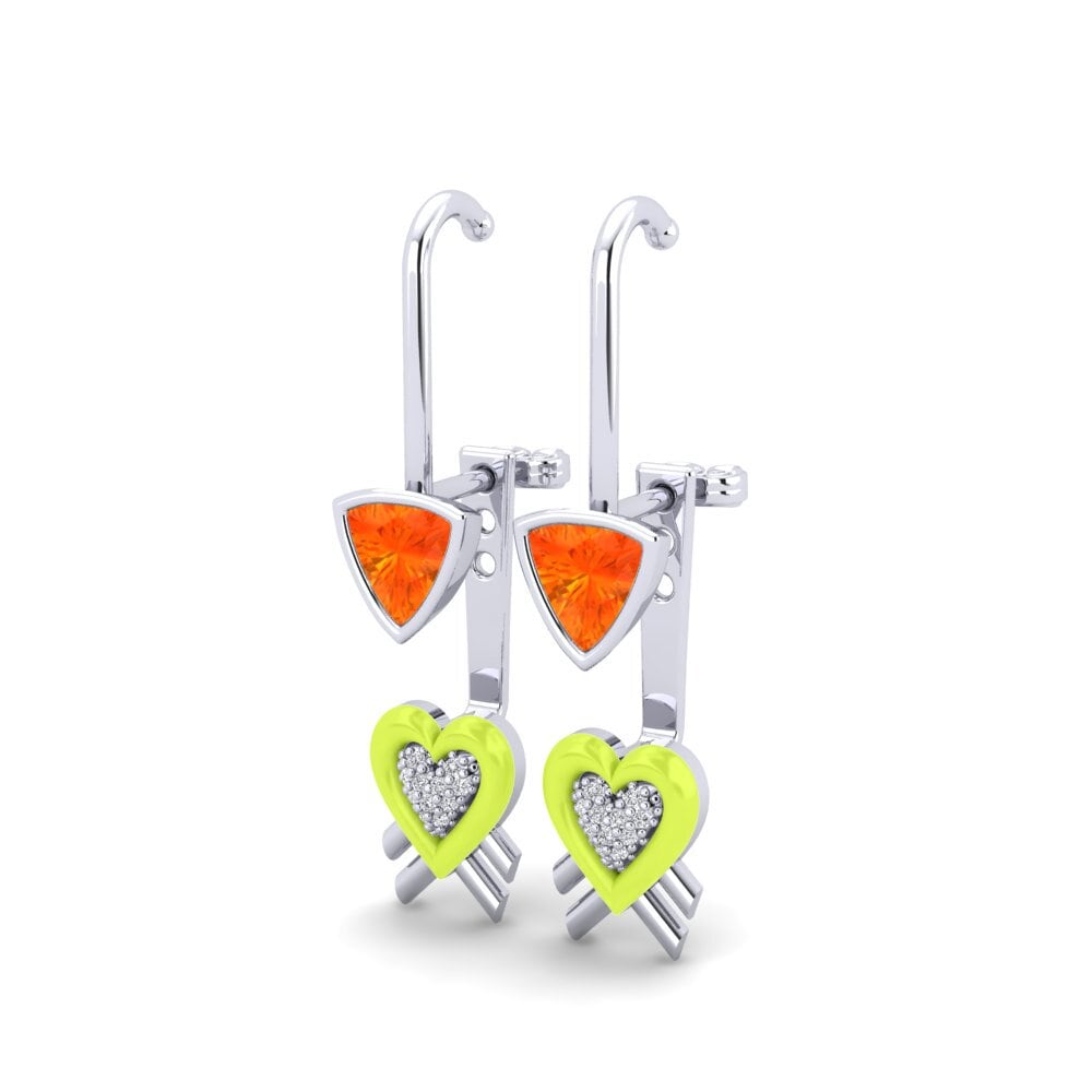 Orange Sapphire Women's Earring Valuable